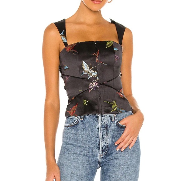 Kim Shui Tops - Worn once Kim Shui lace up bustier top in black sz XS